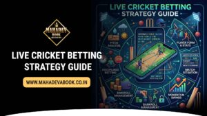 Live cricket betting strategy showing real-time odds, match dashboard, and decision-making on Mahadev Book