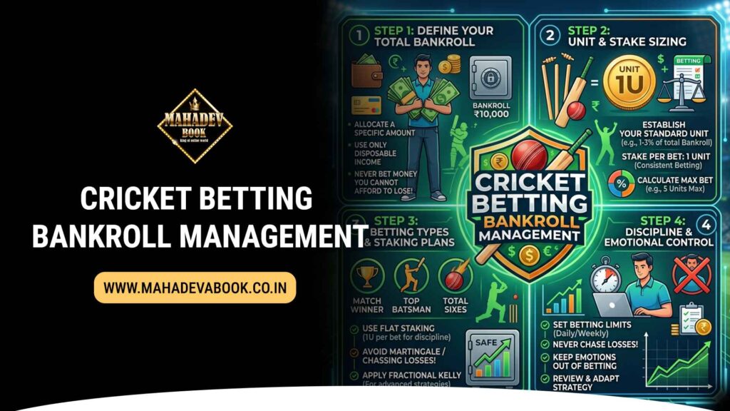 Management of the bankrolls for cricket betting, including budget tracking as well as betting balance visualisation
