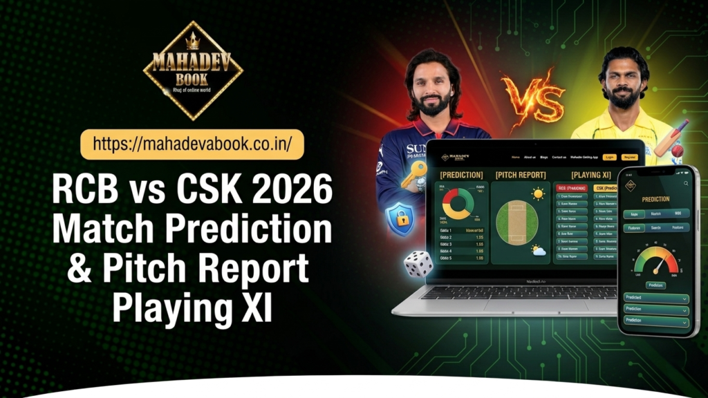 RCB vs CSK 2026 match preview featuring Royal Challengers Bengaluru and Chennai Super Kings players in action