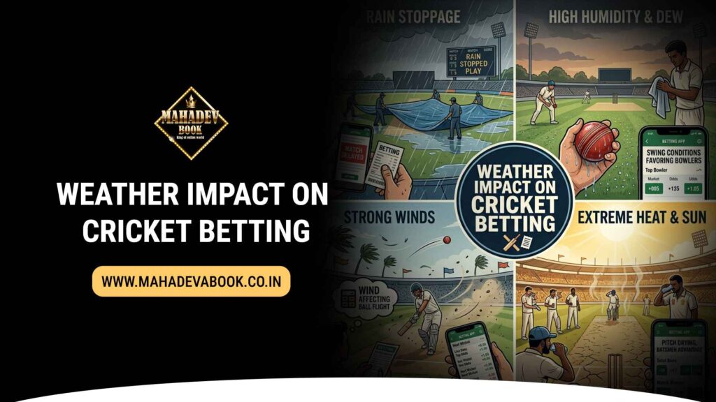 The cricket match is was affected by weather conditions that showed clouds, rain, as well as pitch analysis